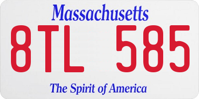 MA license plate 8TL585