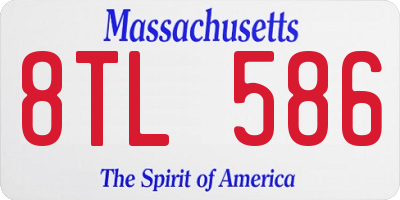 MA license plate 8TL586