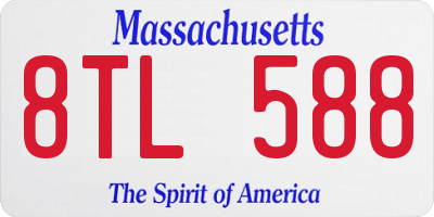 MA license plate 8TL588