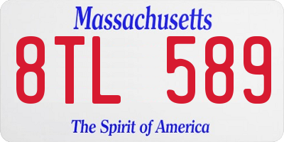 MA license plate 8TL589