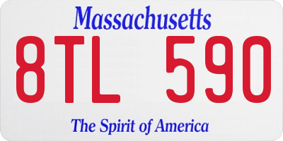 MA license plate 8TL590