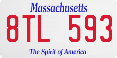MA license plate 8TL593