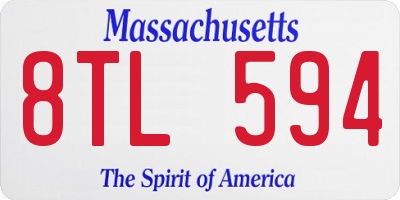 MA license plate 8TL594