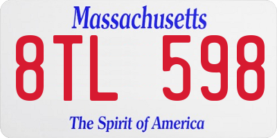 MA license plate 8TL598