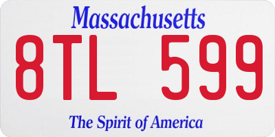 MA license plate 8TL599
