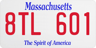 MA license plate 8TL601