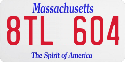 MA license plate 8TL604