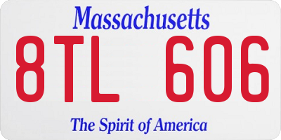 MA license plate 8TL606