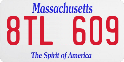 MA license plate 8TL609