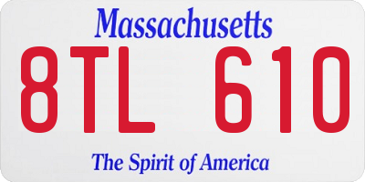 MA license plate 8TL610