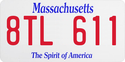 MA license plate 8TL611