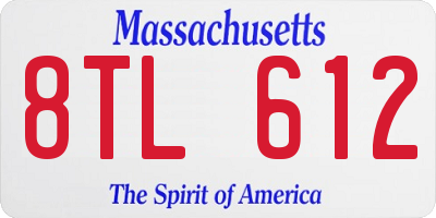 MA license plate 8TL612