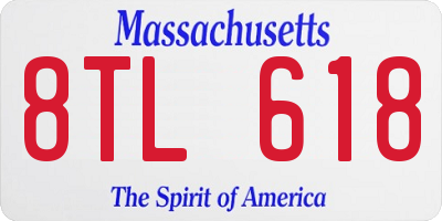 MA license plate 8TL618