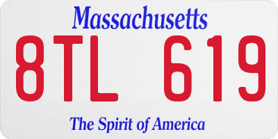 MA license plate 8TL619