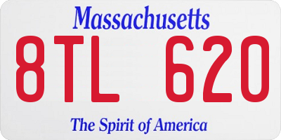 MA license plate 8TL620