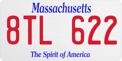 MA license plate 8TL622