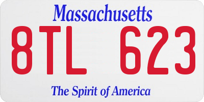 MA license plate 8TL623