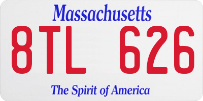 MA license plate 8TL626