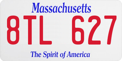 MA license plate 8TL627