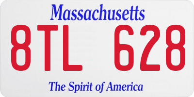 MA license plate 8TL628
