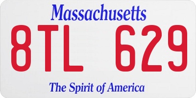 MA license plate 8TL629