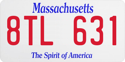 MA license plate 8TL631