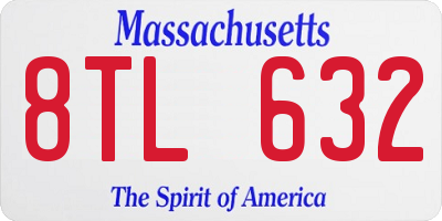 MA license plate 8TL632