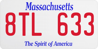 MA license plate 8TL633