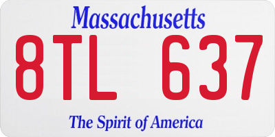 MA license plate 8TL637