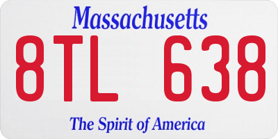 MA license plate 8TL638