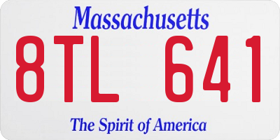 MA license plate 8TL641