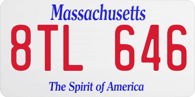 MA license plate 8TL646