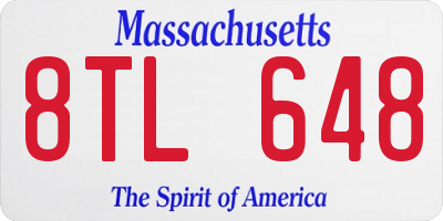 MA license plate 8TL648