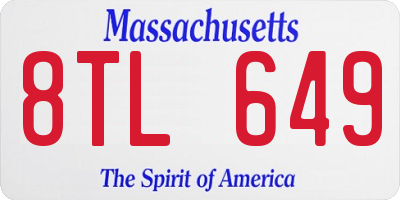 MA license plate 8TL649