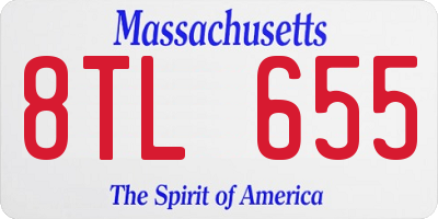 MA license plate 8TL655