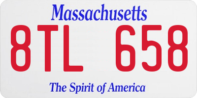MA license plate 8TL658