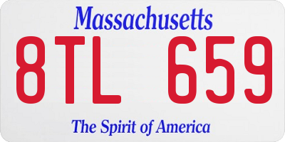 MA license plate 8TL659