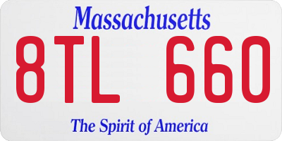 MA license plate 8TL660