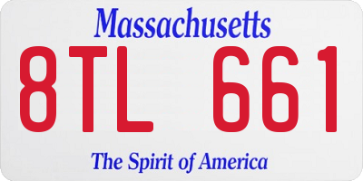 MA license plate 8TL661