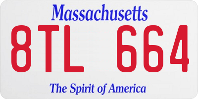 MA license plate 8TL664