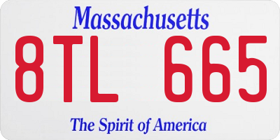 MA license plate 8TL665