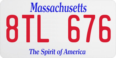 MA license plate 8TL676