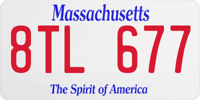 MA license plate 8TL677