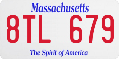 MA license plate 8TL679