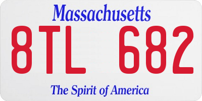 MA license plate 8TL682
