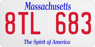 MA license plate 8TL683