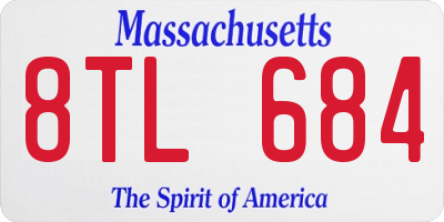 MA license plate 8TL684