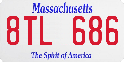 MA license plate 8TL686