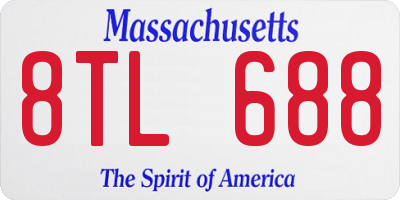 MA license plate 8TL688
