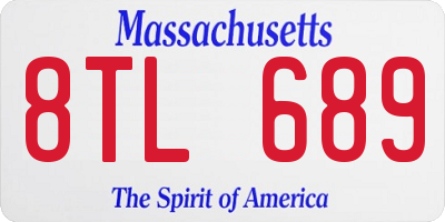MA license plate 8TL689